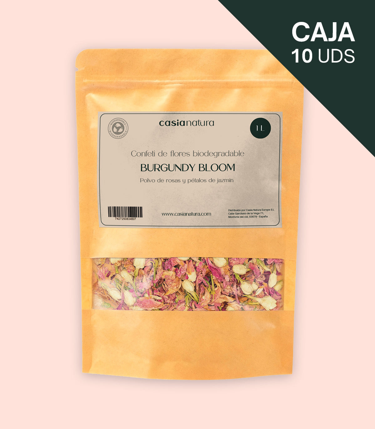 Burgundy Bloom – Confeti biodegradable de rosa vibrante