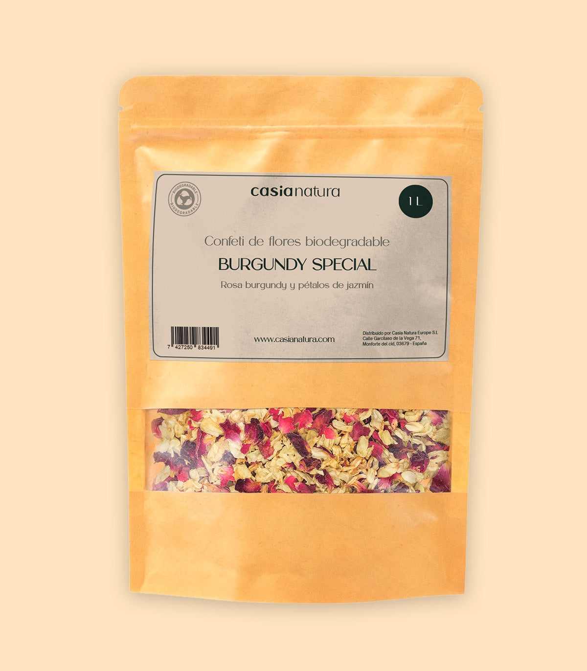 Burgundy Special – Confeti biodegradable de rosa y jazmín