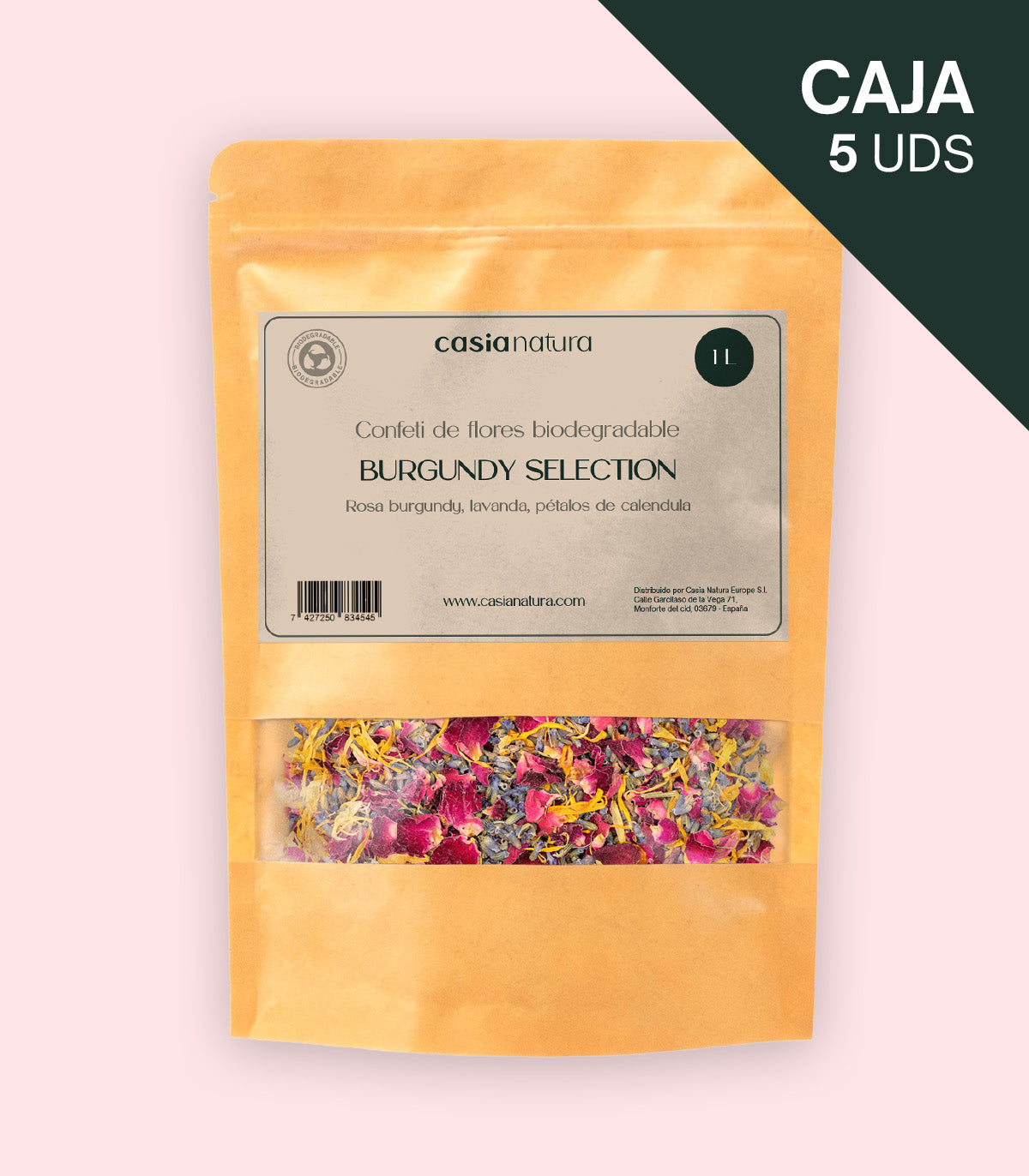 Burgundy Selection – Confeti biodegradable de caléndula y lavanda