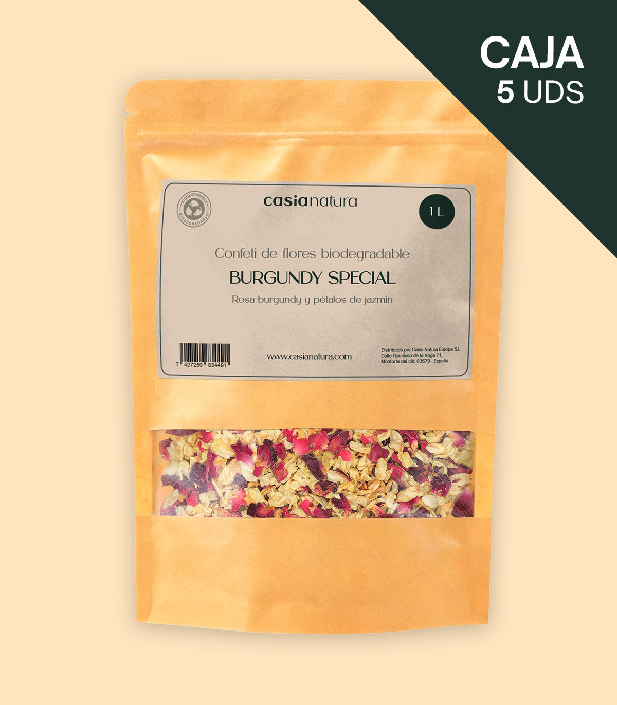Burgundy Special – Confeti biodegradable de rosa y jazmín