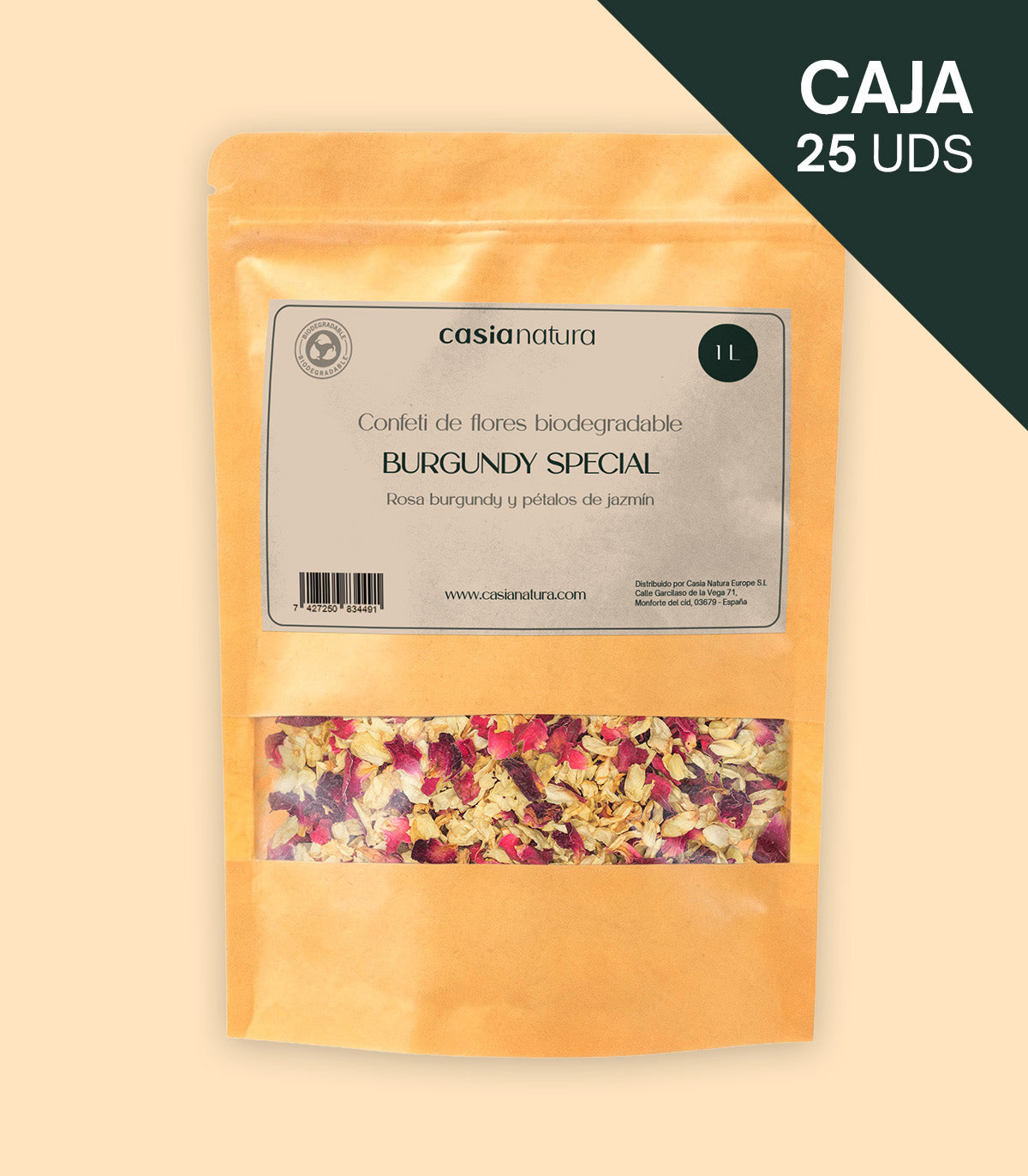 Burgundy Special – Confeti biodegradable de rosa y jazmín